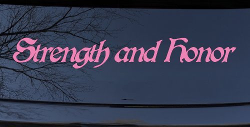 Strength and Honor Military Car or Truck Window Vinyl Decal Sticker (Pink)