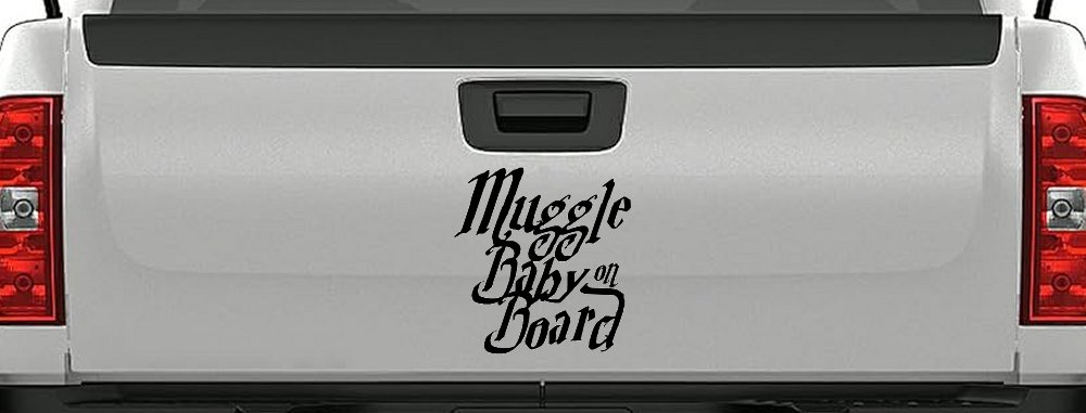 Muggle Baby on Board Potter Car or Truck Window Decal Sticker (Black)