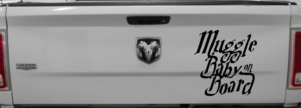 Muggle Baby on Board Potter Car or Truck Window Decal Sticker (Black)