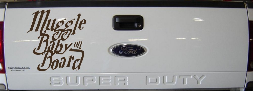 Muggle Baby on Board Potter Car or Truck Window Decal Sticker (Brown)