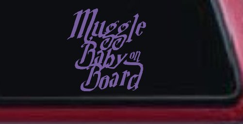 Muggle Baby on Board Potter Car or Truck Window Decal Sticker (Purple)