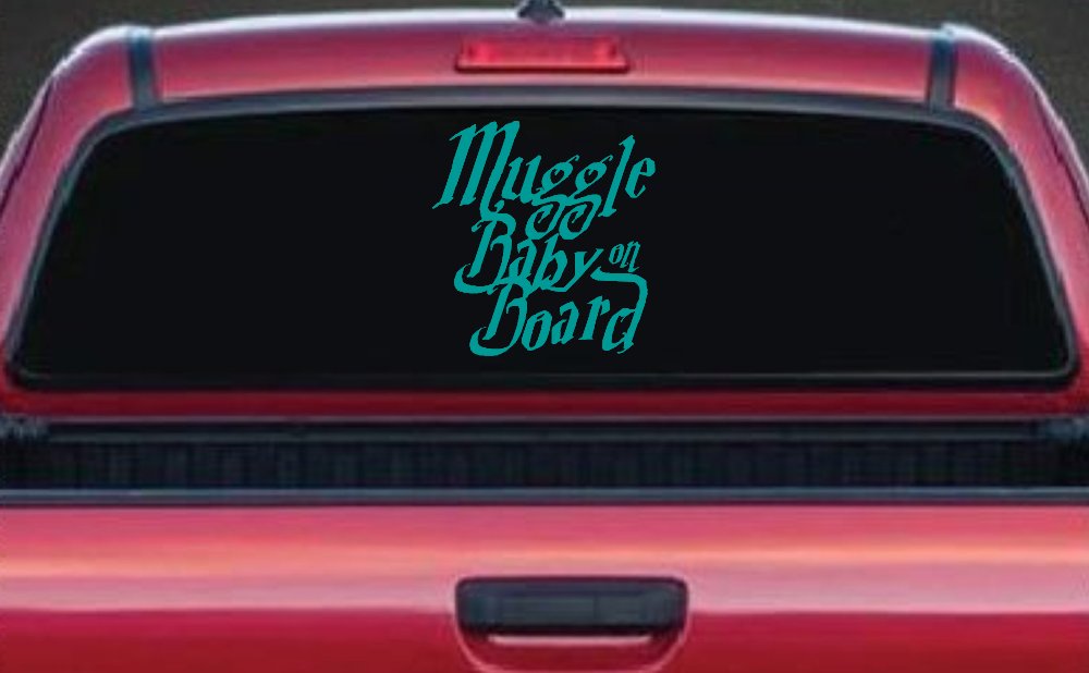 Muggle Baby on Board Potter Car or Truck Window Vinyl Decal Sticker (Turquoise)