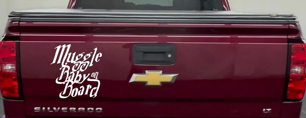 Muggle Baby on Board Potter Car or Truck Window Decal Sticker (White)