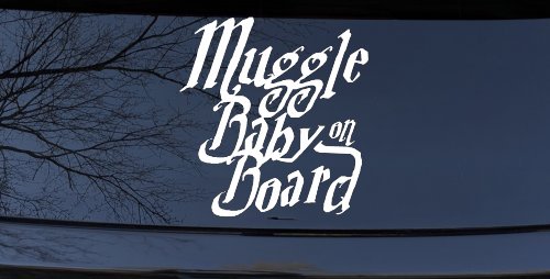Muggle Baby on Board Potter Car or Truck Window Vinyl Decal Sticker (White)