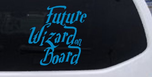 Future Wizard on Board Baby on Board Potter Sci Fi Car or Truck Window Vinyl Decal Sticker (Blue)