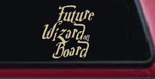 Future Wizard on Board Baby on Board Potter Sci Fi Car or Truck Window Decal Sticker (Desert Sand)