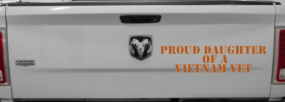 Proud Daughter of a Vietnam Vet Military Car or Truck Window Decal Sticker (Nut Brown)