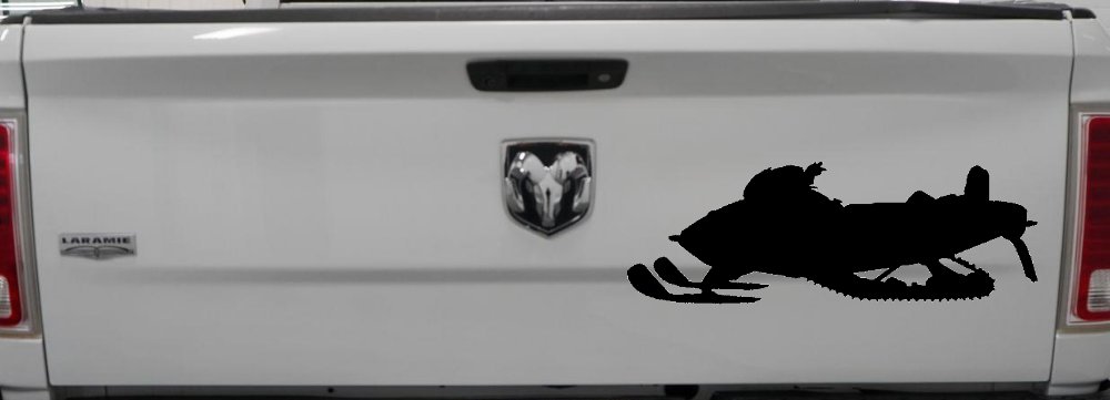 Snowmobile Snow Mobile Off Road Car or Truck Window Decal Sticker (Black)