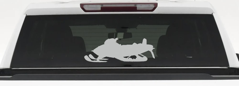 Snowmobile Snow Mobile Off Road Car or Truck Window Decal Sticker (Light Gray)