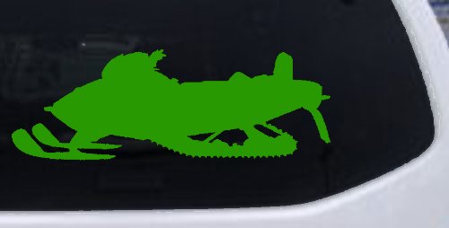 Snowmobile Snow Mobile Off Road Car or Truck Window Decal Sticker (Lime)