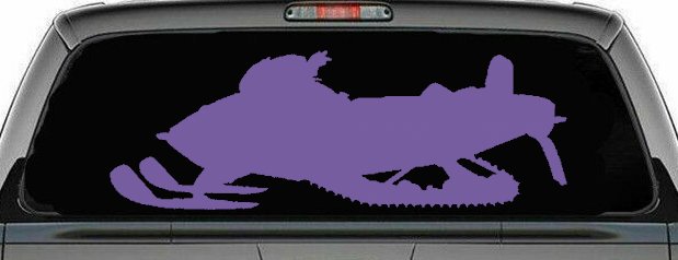 Snowmobile Snow Mobile Off Road Car or Truck Window Decal Sticker (Purple)
