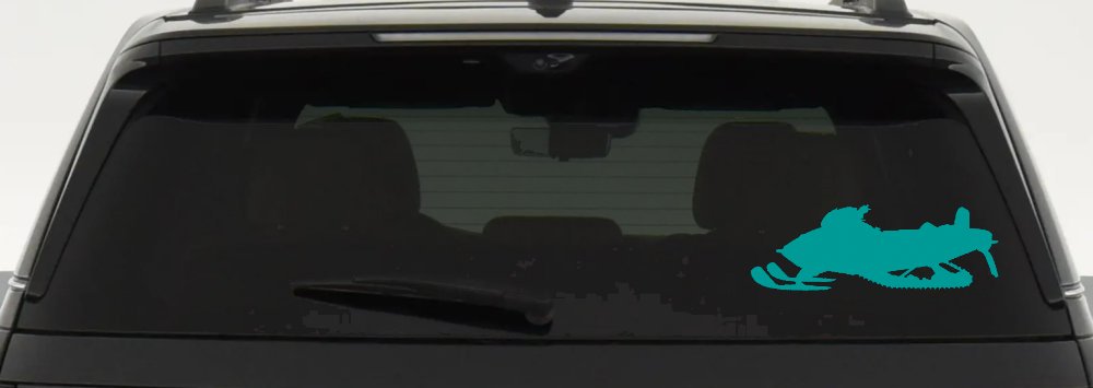 Snowmobile Snow Mobile Off Road Car or Truck Window Vinyl Decal Sticker (Turquoise)