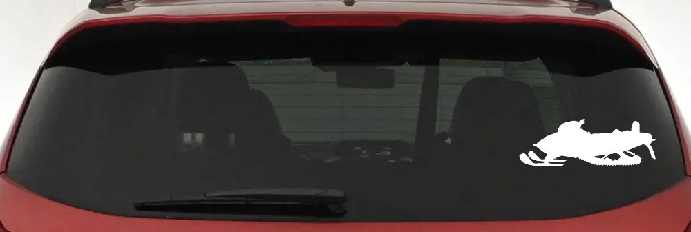 Snowmobile Snow Mobile Off Road Car or Truck Window Vinyl Decal Sticker (White)