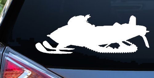 Snowmobile Snow Mobile Off Road Car or Truck Window Decal Sticker (White)