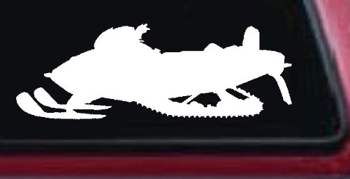 Snowmobile Snow Mobile Off Road Car or Truck Window Vinyl Decal Sticker (White)