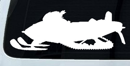 Snowmobile Snow Mobile Off Road Car or Truck Window Decal Sticker (White)