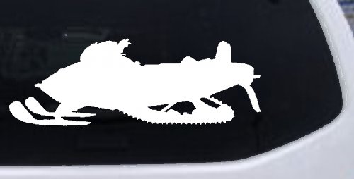 Snowmobile Snow Mobile Off Road Car or Truck Window Vinyl Decal Sticker (White)