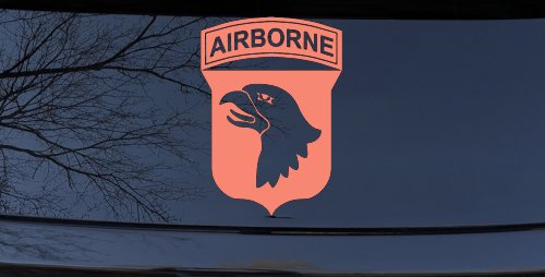 101st Airborne Division Military Car or Truck Window Decal Sticker (Coral)