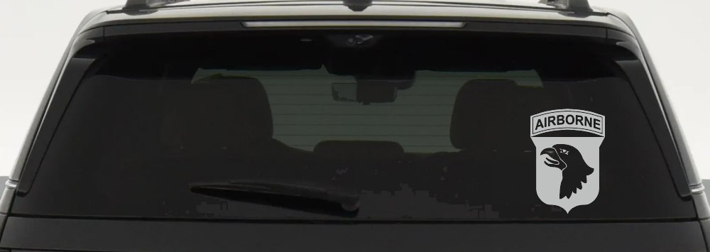 101st Airborne Division Military Car or Truck Window Decal Sticker (Light Gray)