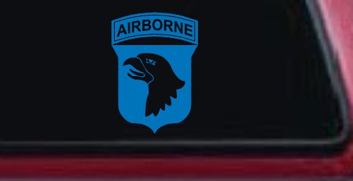 101st Airborne Division Military Car or Truck Window Decal Sticker (Sky Blue)