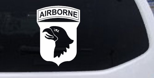 101st Airborne Division Military Car or Truck Window Decal Sticker (White)