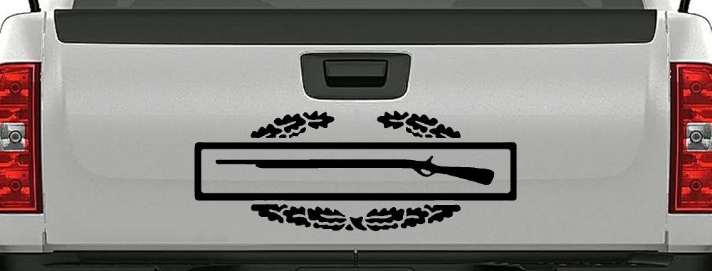 Army Combat Infantry Badge Military Car or Truck Window Decal Sticker (Black)