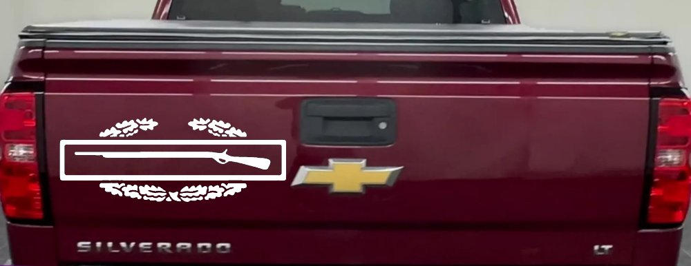 Army Combat Infantry Badge Military Car or Truck Window Decal Sticker (White)