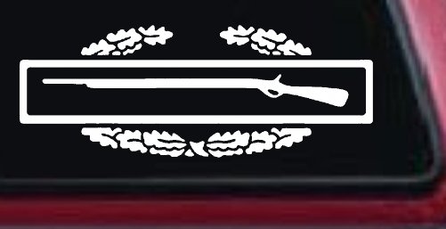 Army Combat Infantry Badge Military Car or Truck Window Decal Sticker (White)