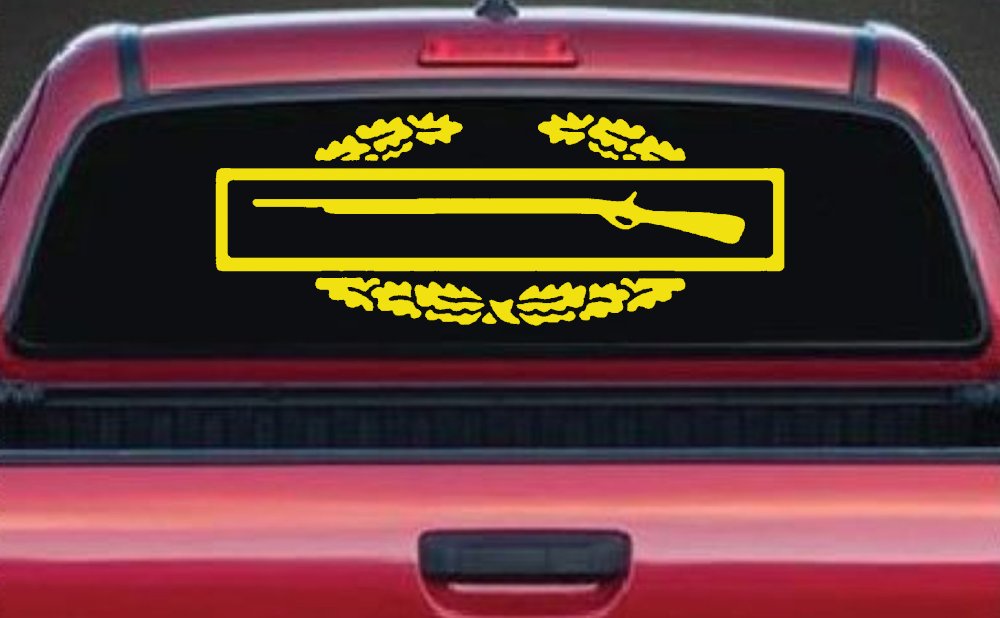 Army Combat Infantry Badge Military Car or Truck Window Decal Sticker (Yellow)