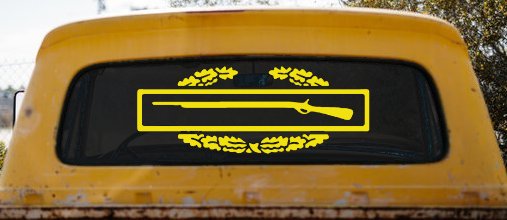 Army Combat Infantry Badge Military Car or Truck Window Decal Sticker (Yellow)