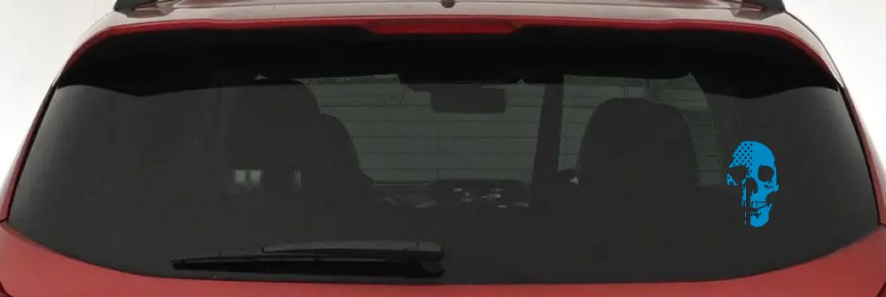 Skull Shadow US USA American Flag Vertical  Skulls Car or Truck Window Decal Sticker