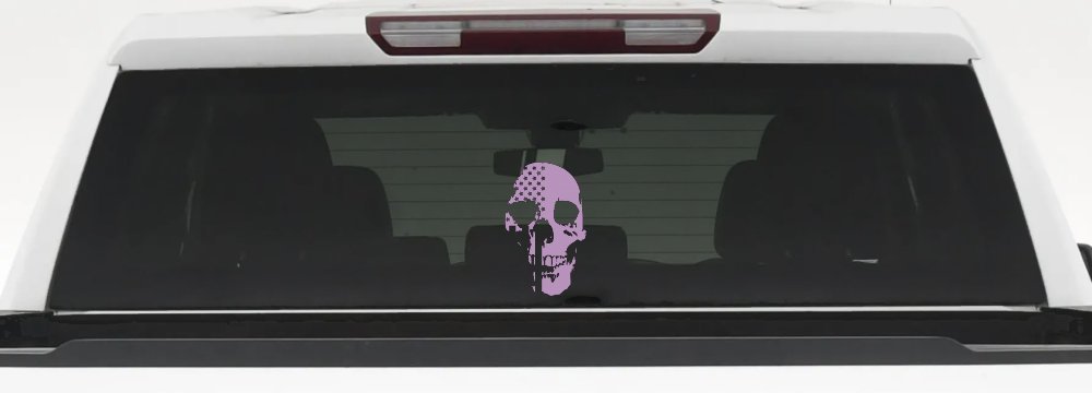 Skull Shadow US USA American Flag Vertical  Skulls Car or Truck Window Decal Sticker