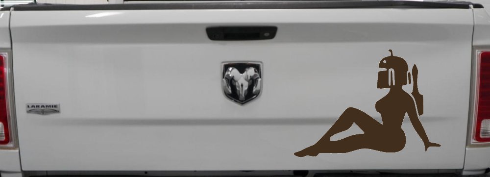 Boba Fett Mudflap Girl Sci Fi Car or Truck Window Decal Sticker