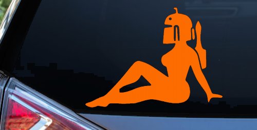 Boba Fett Mudflap Girl Sci Fi Car or Truck Window Decal Sticker