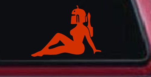 Boba Fett Mudflap Girl Sci Fi Car or Truck Window Decal Sticker