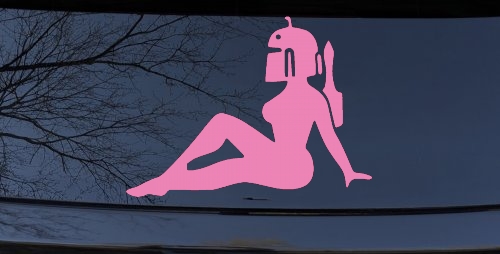 Boba Fett Mudflap Girl Sci Fi Car or Truck Window Decal Sticker