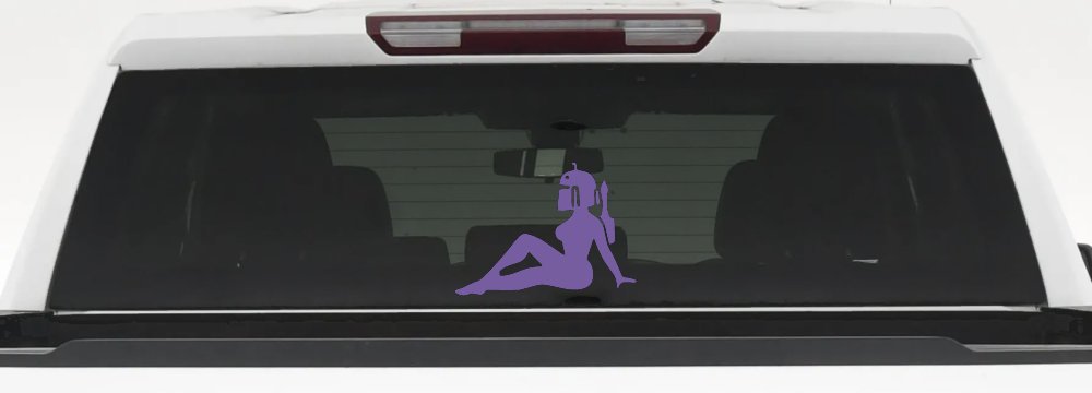 Boba Fett Mudflap Girl Sci Fi Car or Truck Window Decal Sticker