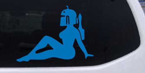 Boba Fett Mudflap Girl Sci Fi Car or Truck Window Decal Sticker