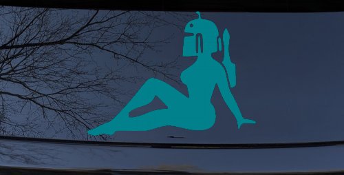 Boba Fett Mudflap Girl Sci Fi Car or Truck Window Decal Sticker