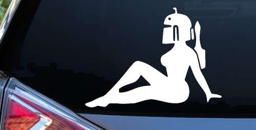 Boba Fett Mudflap Girl Sci Fi Car or Truck Window Decal Sticker