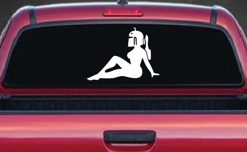 Boba Fett Mudflap Girl Sci Fi Car or Truck Window Decal Sticker