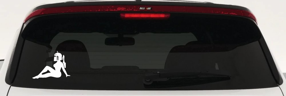Boba Fett Mudflap Girl Sci Fi Car or Truck Window Decal Sticker