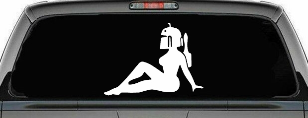 Boba Fett Mudflap Girl Sci Fi Car or Truck Window Decal Sticker