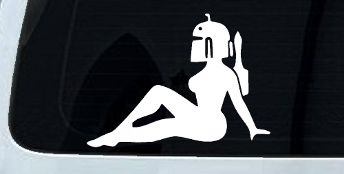 Boba Fett Mudflap Girl Sci Fi Car or Truck Window Decal Sticker