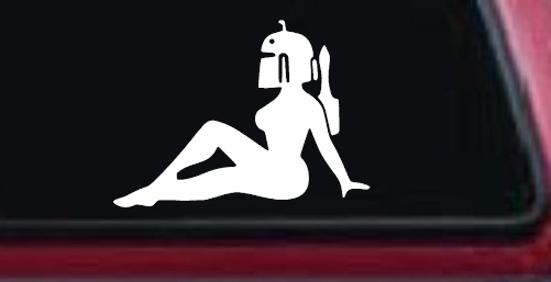 Boba Fett Mudflap Girl Sci Fi Car or Truck Window Decal Sticker