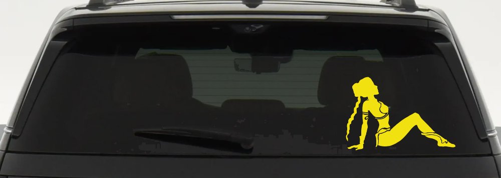 Princess Leia Car or Truck Window Vinyl Decal Sticker (Yellow)