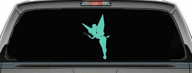Tinkerbell Tinker Bell Flying with Wand Fairy Tale Cartoons Car or Truck Window Decal Sticker (Mint)