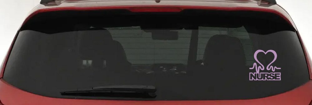 Nurse Heart in Heart Beat Car or Truck Window Vinyl Decal Sticker (Lilac)