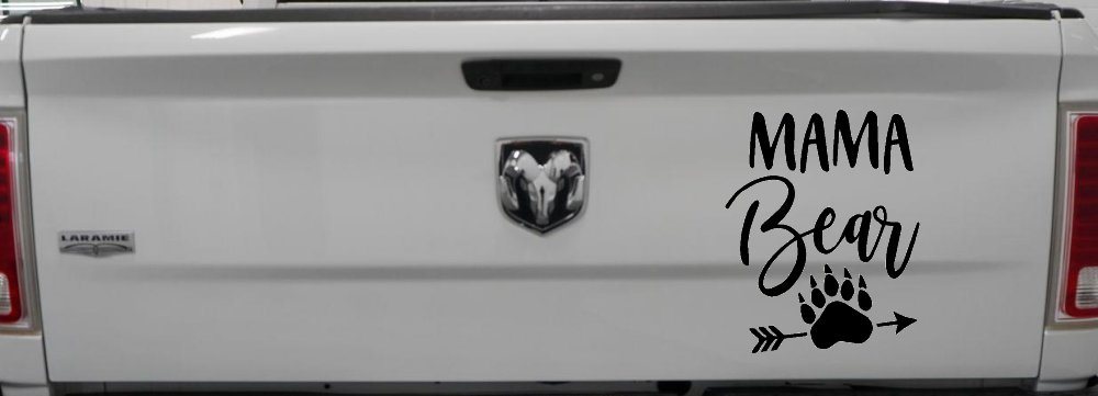 Mama Bear with Paw and Arrow Car or Truck Window Decal Sticker