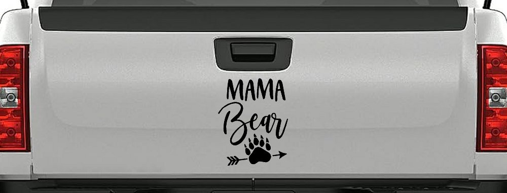 Mama Bear with Paw and Arrow Car or Truck Window Decal Sticker